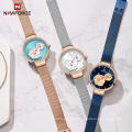 NAVIFORCE 5013 Top Luxury Brand Ladies Watch Fashion Creative 3D Rose Women wrist watches Casual Dress Clock Relogio Feminino